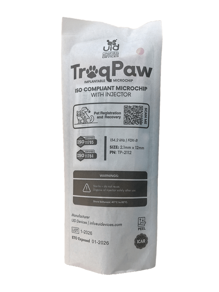 TraqPaw ISO Pet Microchip with Injector (2.1mm x 12mm) - Image 4